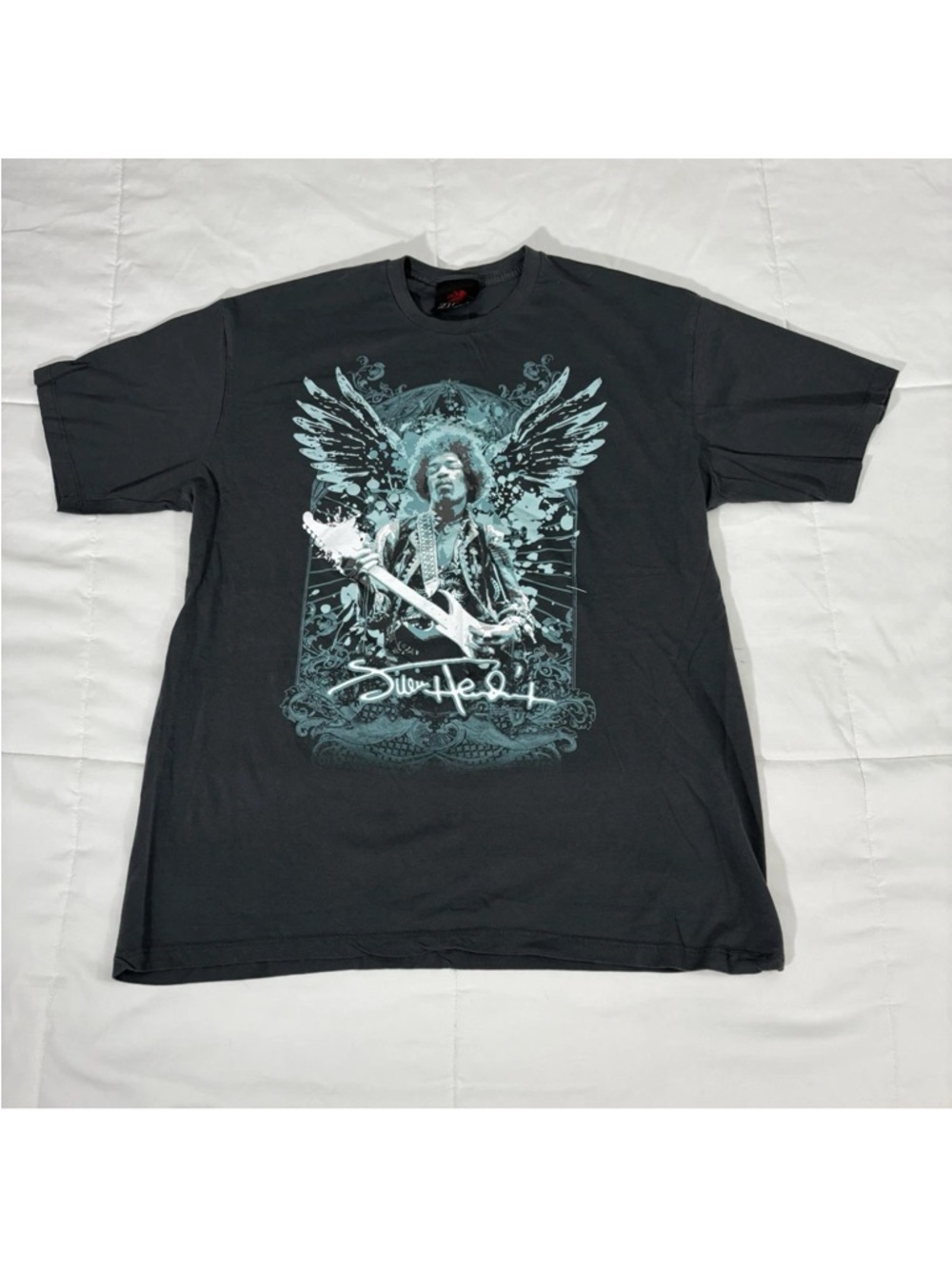 Zion Rootswear Jimi Hendrix Coal Wings Band Tour Shirt Size 1X Gray Green 2009